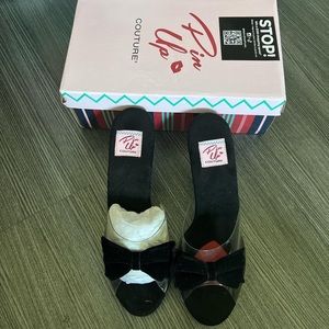 Pin up couture bow tie heel sandals